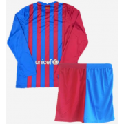 Kid's Barcelona Home Long sleeve Suit 21/22(Customizable)